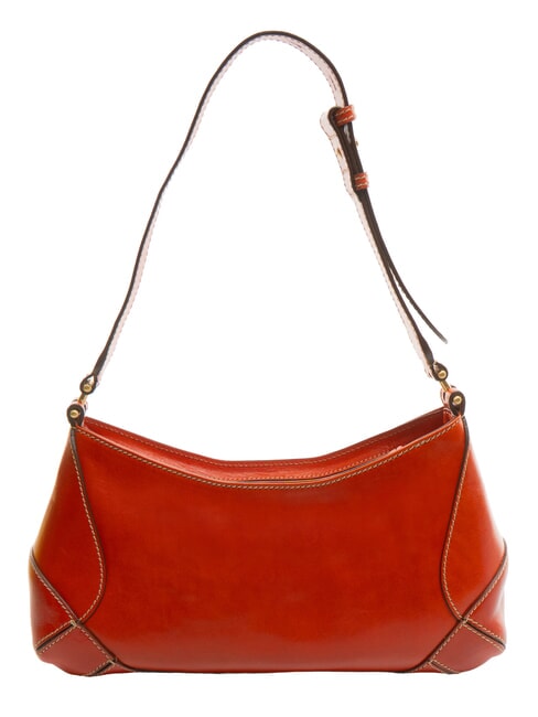 GIORGIA Sac bandoulière en cuir orange brûlé abb. or - Sacs pour Femme
