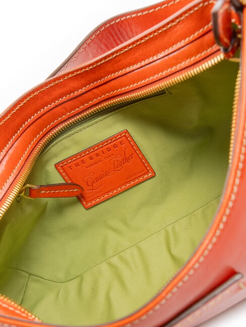 GIORGIA Sac bandoulière en cuir orange brûlé abb. or - Sacs pour Femme