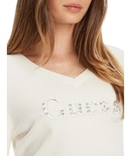GUESS KENZIE LOGO Pull col V cremwhi - Chandails pour femmes - 3