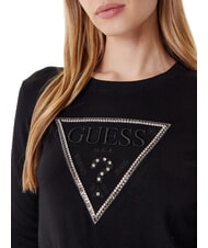 GUESS KIARA TRIANGLE LOGO Pull ras du cou avec strass jetbla - Chandails pour femmes - 4