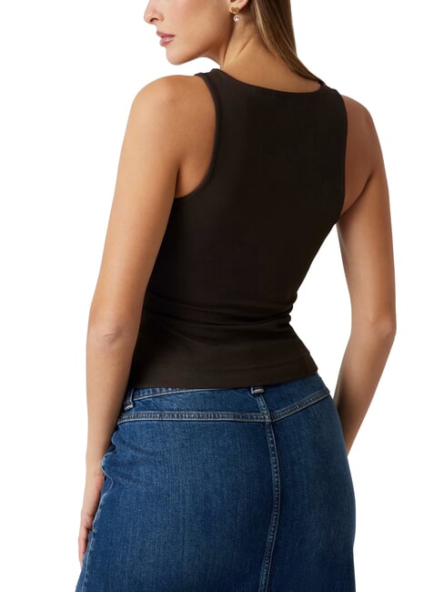 NEW SL ROUND GUENDALINA Débardeur à logo strassé 4G expresso brun - T-shirt