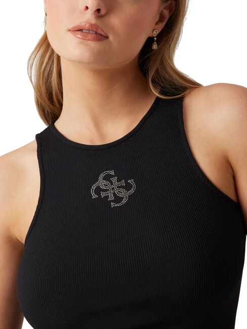 NEW SL ROUND GUENDALINA Débardeur à logo strassé 4G jetbla - T-shirt