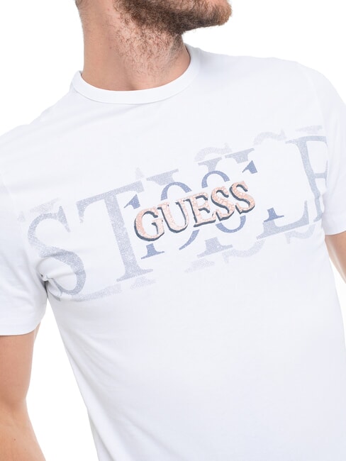 CHEST BOX T-shirt en coton avec imprim&eacute; blanc pur - T-shirt