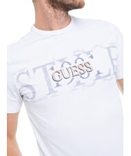 GUESS CHEST BOX T-shirt en coton avec imprimé blanc pur - T-shirt - 3