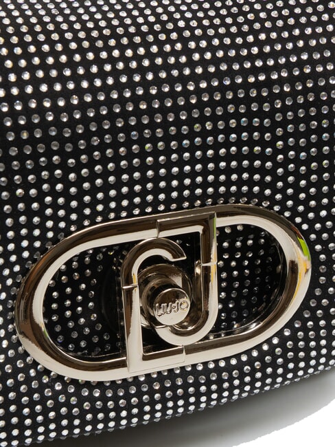 LAPUFFY Micro sac bandoulière avec strass noir/acier - Sacs pour Femme