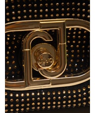 LIUJO LAPUFFY Micro sac bandouli&egrave;re avec strass noir/laiton dor&eacute; - Sacs pour Femme - 3