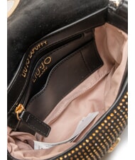 LIUJO LAPUFFY Micro sac bandouli&egrave;re avec strass noir/laiton dor&eacute; - Sacs pour Femme - 5