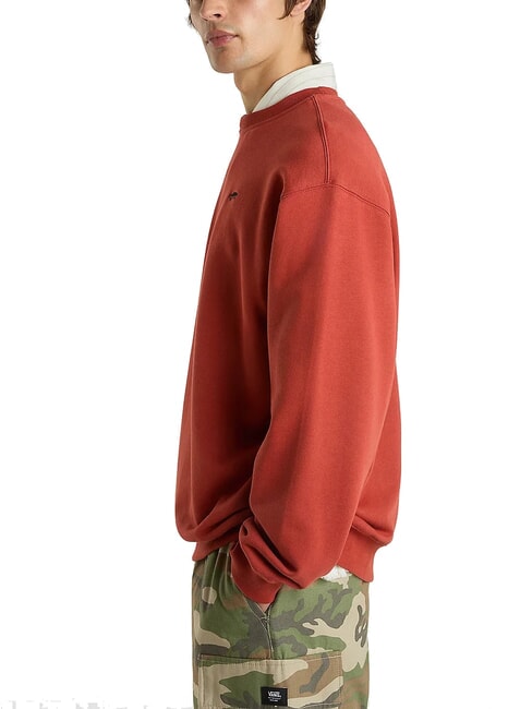 SALTON Sweat-shirt ras du cou en coton ocre rouge - Pulls molletonn&eacute;s