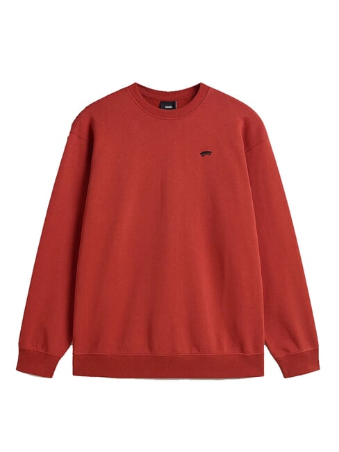SALTON Sweat-shirt ras du cou en coton ocre rouge - Pulls molletonn&eacute;s