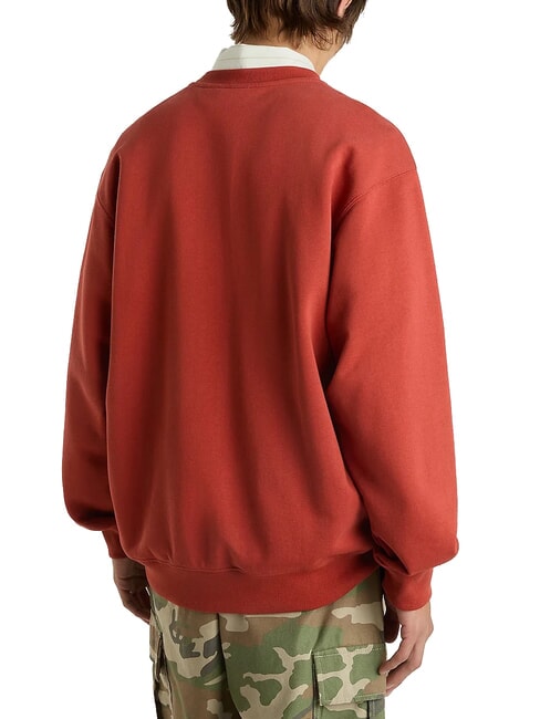 SALTON Sweat-shirt ras du cou en coton ocre rouge - Pulls molletonn&eacute;s
