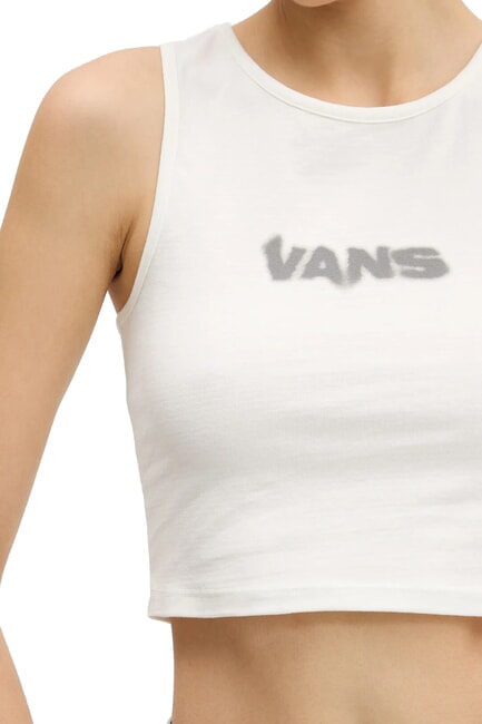 BLUR Débardeur court à imprimé logo Guimauve - T-shirt