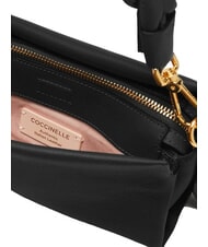 COCCINELLE BOHEME GRANA DOUBLE Sac à main, avec bandoulière, en cuir noir/cognac - Sacs pour Femme - 3