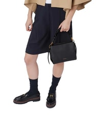 COCCINELLE BOHEME GRANA DOUBLE Sac à main, avec bandoulière, en cuir noir/cognac - Sacs pour Femme - 4