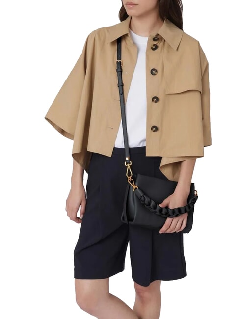 BOHEME GRANA DOUBLE Sac à main, avec bandoulière, en cuir noir/cognac - Sacs pour Femme