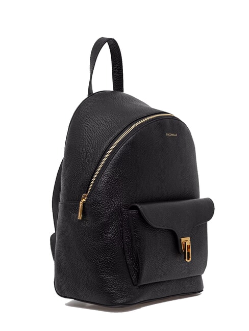 BEAT GENERATION Sac &agrave; dos en cuir martel&eacute; Noir - Sacs pour Femme