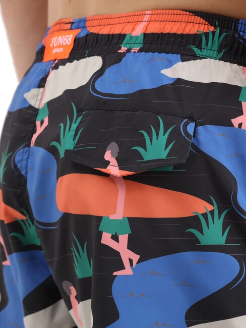 ILLUSTRATION Costume de plage pour homme noir/bleu - Maillots de bain