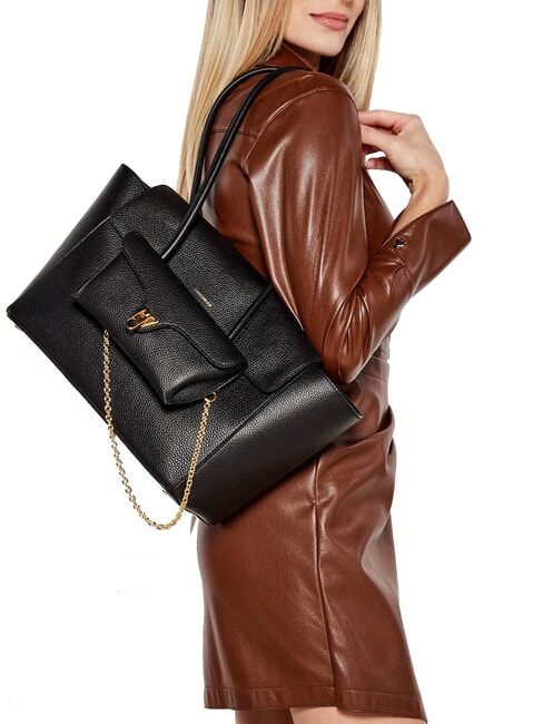 DOUBLE BEAT Sac &agrave; bandouli&egrave;re Noir - Sacs pour Femme