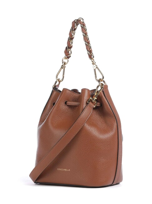 BEAT GENERATION Mini seau en cuir Cognac - Sacs pour Femme