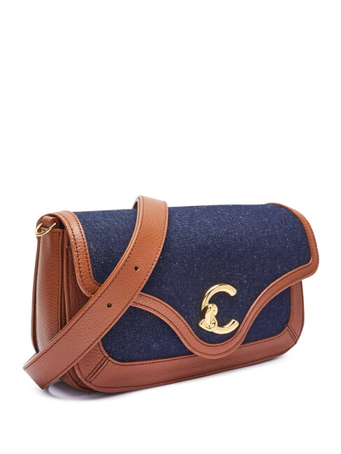 C-ME DENIM Sac à bandoulière bleu den/cognac - Sacs pour Femme
