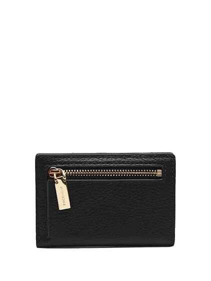 METALLIC SOFT Portefeuille en cuir Noir - Portefeuilles Femme