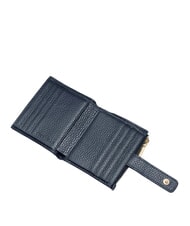 COCCINELLE METALLIC SOFT Mini portefeuille en cuir bleu nuit - Portefeuilles Femme - 2