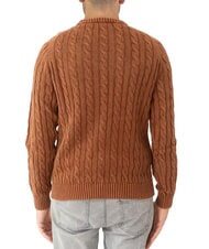 SUN68 VINTAGE Pull ras du cou en maille torsad&eacute;e cacao - Pulls pour hommes - 3