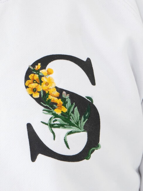 ROUND PRINT Sweat-shirt à col rond avec imprimé blanc - Pulls molletonnés