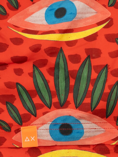 TRIBALE Costume de plage pour homme rouge feu/bleu - Maillots de bain