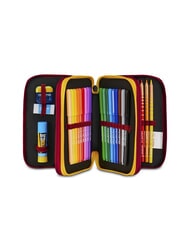 ROMA CROSS AND WIN Trousse à crayons 3 zips avec trousse scolaire - Étuis et Accessoires