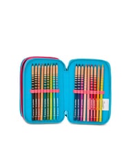 MERMAID M. FEVER Trousse à crayons 3 zips avec trousse scolaire Fluo turquoise - Étuis et Accessoires - 5