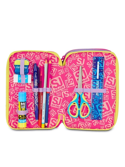 FABLE JOURNEY Trousse à crayons 3 zips avec trousse scolaire violet - Étuis et Accessoires