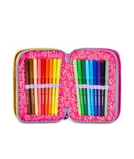 SJGANG FABLE JOURNEY Trousse à crayons 3 zips avec trousse scolaire violet - Étuis et Accessoires - 4