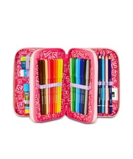 SJGANG CAT&AIR Trousse &agrave; crayons 3 zips avec trousse scolaire FOR&Ecirc;T RAY&Eacute;E NOIRE - &Eacute;tuis et Accessoires - 2