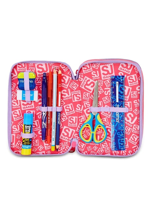 CAT&AIR Trousse &agrave; crayons 3 zips avec trousse scolaire FOR&Ecirc;T RAY&Eacute;E NOIRE - &Eacute;tuis et Accessoires