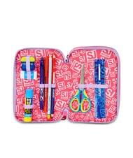 SJGANG CAT&AIR Trousse &agrave; crayons 3 zips avec trousse scolaire FOR&Ecirc;T RAY&Eacute;E NOIRE - &Eacute;tuis et Accessoires - 4