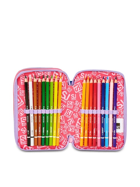 CAT&AIR Trousse &agrave; crayons 3 zips avec trousse scolaire FOR&Ecirc;T RAY&Eacute;E NOIRE - &Eacute;tuis et Accessoires