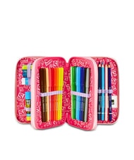 SJGANG CAT LED Trousse &agrave; crayons 3 zips avec trousse scolaire fuxiafluo - &Eacute;tuis et Accessoires - 2