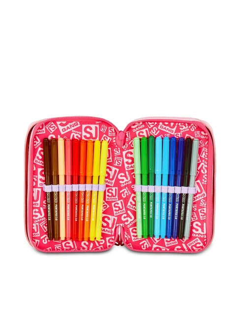 CAT LED Trousse &agrave; crayons 3 zips avec trousse scolaire fuxiafluo - &Eacute;tuis et Accessoires
