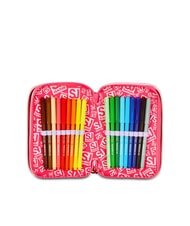 SJGANG CAT LED Trousse &agrave; crayons 3 zips avec trousse scolaire fuxiafluo - &Eacute;tuis et Accessoires - 4