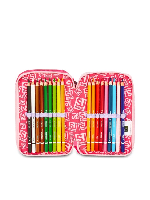 CAT LED Trousse &agrave; crayons 3 zips avec trousse scolaire fuxiafluo - &Eacute;tuis et Accessoires