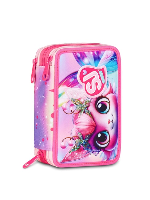 CAT LED Trousse &agrave; crayons 3 zips avec trousse scolaire fuxiafluo - &Eacute;tuis et Accessoires