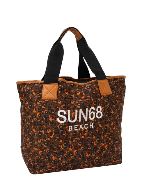 LOGO BEACH Sac de plage en toile beige/orange fluo - Sacs pour Femme