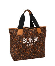 SUN68 LOGO BEACH Sac de plage en toile beige/orange fluo - Sacs pour Femme - 2