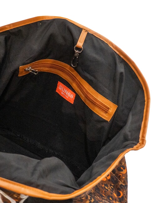 LOGO BEACH Sac de plage en toile beige/orange fluo - Sacs pour Femme