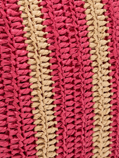 RAFIA Sac de plage en raphia blanc crème/cyclamen - Sacs pour Femme