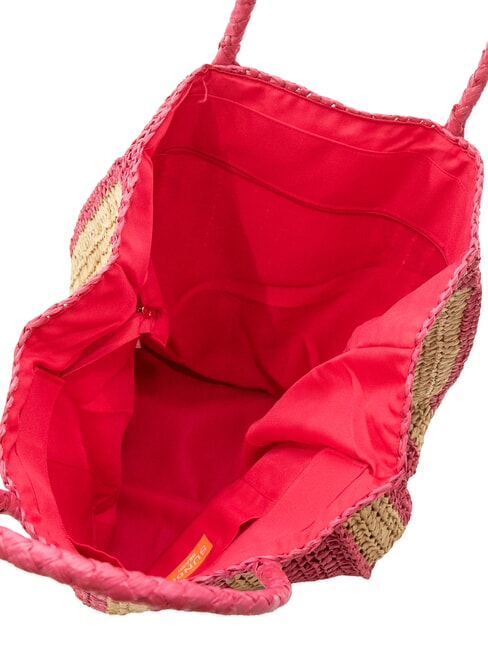 RAFIA Sac de plage en raphia blanc crème/cyclamen - Sacs pour Femme