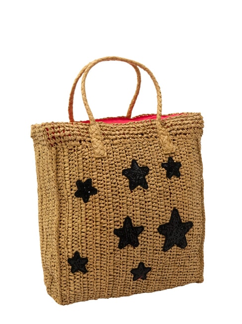 RAFIA Sac de plage en raphia sable/cyclamen - Sacs pour Femme