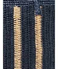 SUN68 RAFIA Sac de plage en raphia bleu marine/blanc crème - Sacs pour Femme - 3