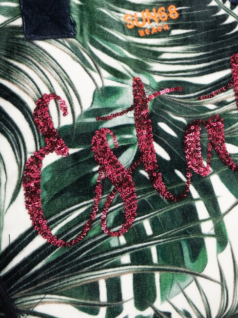 FANCY SPONGE ALLOVER Sac de plage en toile à bandoulière Vert anglais/blanc crème - Sacs pour Femme