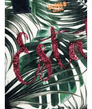 SUN68 FANCY SPONGE ALLOVER Sac de plage en toile à bandoulière Vert anglais/blanc crème - Sacs pour Femme - 3